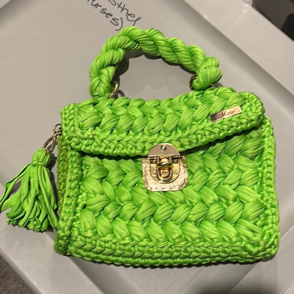 Green Woven Handbag